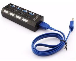 Hub Usb 3.0 Com 4 Portas High Speed 5 Gbps Com Teclas On/off Hub Usb 3.0 Com 4 Portas High Speed 5 Gbps Com Teclas On/off