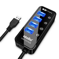 Hub USB 3.0 com 4 portas Super Speed com 1 porta de carregamento