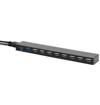 HUB USB 3.0 de 10 portas Amazon Basics com adaptador AC preto HUB USB 3.0 de 10 portas Amazon Basics com adaptador AC preto