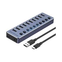Hub USB 3.0 De 10 Portas Com Interruptores De Ligar/Desligar, Estação De Acoplamento Tipo-C De Alta