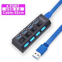 Hub USB 3.0 Expansor Múltiplo com Interruptor para PC - 4 Portas Hub USB 3.0 Expansor Múltiplo com Interruptor para PC - 4 Portas