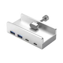 Hub USB 3.0 Tipo C De Alumínio Com 4 Portas, Suporte Para Celular, Leitor De Cartão SD/TF E Divisor