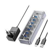 Hub USB 3.2 Gen 2 Metálico De Alta Velocidade Com 7 Portas Para MacBook Mac Mini Dock De Expansão Em