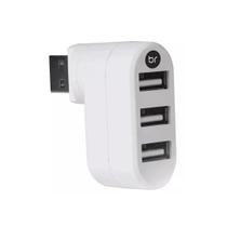 Hub Usb 3 Portas 2.0 Branco Plug Giratório Bright Para Computador Notebook Carro Cor:Branco