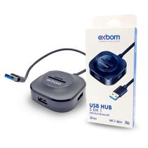 HUB USB 3 Portas USB 3.0 + 2 portas Cartão SD UH-R33 Preto EXBOM