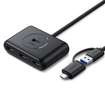 Hub usb 4 portas 3.0 com cabo usb-c/usb-a de 1m preto cr113 ugreen - 40850