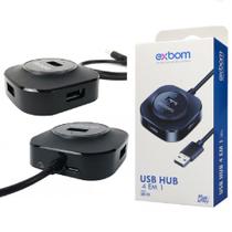 Hub USB 4 Portas UBB 2.0 + 1 Entrada V8 480 Mbps Exbom - UH-24