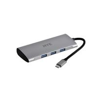 Hub USB 7-em-1 com HDMI. 3 Portas. Slot para SD e Micro. Cinza