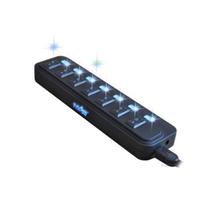 HUB USB 7 Portas Com Fonte Chave Liga Desliga e LED Feasso FAHUB-06