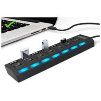 Hub USB 7 Portas Led c/ Chave Seletora 2.0 Hi Speed