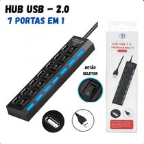 Hub USB 7 Portas Para Conectar Pendrive, HD Externo e Outros Dispositivos Externos