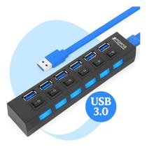 Hub Usb 7 Portas Usb 3.0 Com Botão Led Tv Pendrive Mouse Teclado Adaptador - Enviamos no mesmo dia Hub Usb 7 Portas Usb 3.0 Com Botão Led Tv Pendrive Mouse Teclado Adaptador - Enviamos no mesmo dia
