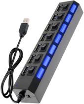 HUB USB, 7 portas USB 3.0 HUB USB Splitter 7 portas expansor com switch para PC 3.0 HUB USB, 7 portas USB 3.0 HUB USB Splitter 7 portas expansor com switch para PC 3.0