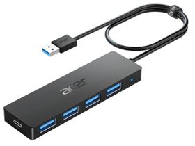 Hub USB Acer de 4 portas USB 3.0 com porta de alimentação USB C, cabo de 2 pés