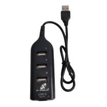 Hub Usb Adaptador 4 Portas 2.0 Cabo Usb Preto Extensor Slim