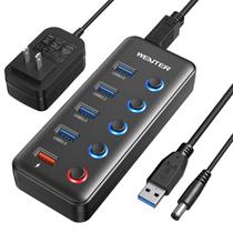 Hub USB alimentado Wenter de 5 portas USB 3.0 com fonte de alimentação de 15 W