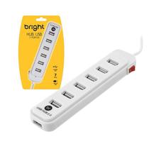 Hub Usb Branco Com 7 Portas Chave Interruptor Entrada 5v