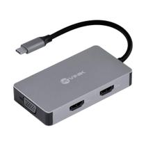HUB USB-C - 1 Porta USB 3.0, USB-C - 2x HDMI - VGA - PD60W - Vinik HC-5VGA