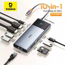 HUB USB C 10 em 1 120Hz com Botão