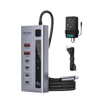 Hub USB C 10 Gbps Transferência De Dados 72 W Adaptador De Alimentação 45 W Carregamento 6 Portas