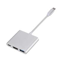 Hub Usb C 100w 3 Em 1 Com Usb 3.0 Hdmi Para Macbook Surface Chrome Steam Deck