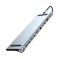 Hub USB-C 12 Em 1, Estação De Acoplamento Multiportas Para MacBook Dell, 100W PD, Dual HDTV, Leitor Hub USB-C 12 Em 1, Estação De Acoplamento Multiportas Para MacBook Dell, 100W PD, Dual HDTV, Leitor