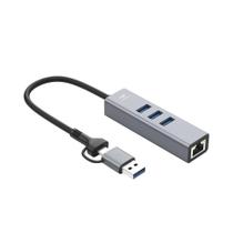 Hub USB-C 3.0 4 Portas HU-LAN1000GY C3Tech
