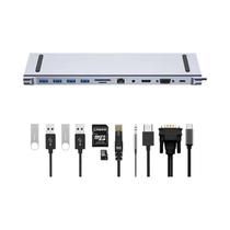 Hub USB-C 3.0 Multiportas Com Conversor HDMI 4K, Ethernet RJ45, VGA E Adaptador De Energia PD - Hub USB-C 3.0 Multiportas Com Conversor HDMI 4K, Ethernet RJ45, VGA E Adaptador De Energia PD -