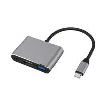 Hub USB-C 3 em 1 4K - Adaptador HDMI, USB 3.0 e Carregamento