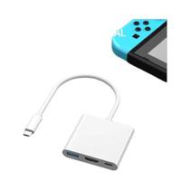 Hub USB C 3 Em 1 Adaptador Multiportas HDMI Saída 4K USB 3.0 Carregamento PD 100W Thunderbolt 3 Tipo