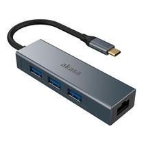 HUB USB-C - 3 Portas USB 3.1 - 1 Porta RJ45 - Akasa AK-CBCA20-18BK HUB USB-C - 3 Portas USB 3.1 - 1 Porta RJ45 - Akasa AK-CBCA20-18BK