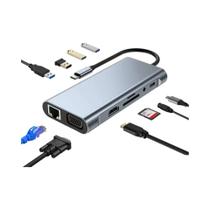 Hub USB C 4K 30Hz Tipo C Para HDMI Adaptador USB 3.0 11 Em 1 Dock Para MacBook pro Air PD 87W Hub USB C 4K 30Hz Tipo C Para HDMI Adaptador USB 3.0 11 Em 1 Dock Para MacBook pro Air PD 87W