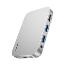 Hub USB C 4K HDMI Com Enclosure Para SSD M.2, Adaptador Multiportas 5 Em 1 Com Docking Station,