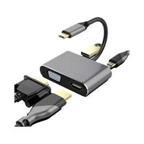 Hub USB-C 4K HDMI Com VGA, Carregamento PD Tipo C, Docking USB 3.0 Para MacBook, iPad Pro, Samsung