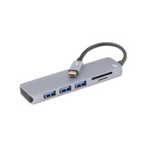 Hub usb-c 5 em 1 com 3 usb 3.0 leitor sd/micro sd 5+ 018-7452