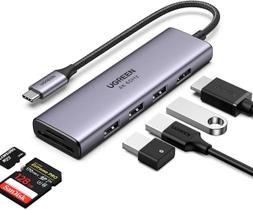 Hub USB-C 6 em 1: HDMI 4K 60Hz, 3x USB 3.0, leitor SD/Micro SD - compatível com diversos modelos