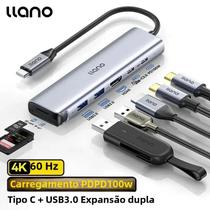 Hub USB-C 7 em 1 - 4K@60Hz, HDMI 2.0, 100W PD, Leitor de Cartão