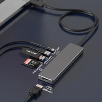 Hub USB-C 7 em 1 de Alumínio com Alimentação 100W, HDMI, SD e Micro SD, WL-UHP3407 Wavlink