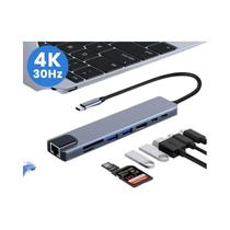 Hub USB-C 8 Em 1 4K Thunderbolt 3 Dock Para MacBook Air M1 iPad pro RJ45 HDTV Adaptador Para Laptop