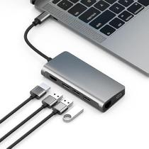 Hub USB-C 8 em 1 Basix T7 - 3x USB 3.0, USB-C, HDMI e RJ45