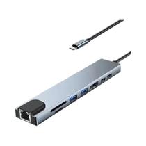 Hub USB C 8 Em 1 Tipo C 3.1 Adaptador HDMI Estação De Docagem USB 3.0 RJ45 Leitor De Cartão SD TF PD Hub USB C 8 Em 1 Tipo C 3.1 Adaptador HDMI Estação De Docagem USB 3.0 RJ45 Leitor De Cartão SD TF PD