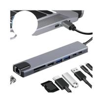 Hub USB C 8 Em 1 Tipo C 3.1 Adaptador HDMI RJ45 Leitor De Cartão SD TF Carregamento Rápido PD Para