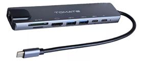 Hub Usb C 8 Portas Hdmi 4K Rj45 Usb 3.0 Sd Tf Tomate Mtv-619 Hub Usb C 8 Portas Hdmi 4K Rj45 Usb 3.0 Sd Tf Tomate Mtv-619