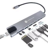 Hub USB C, Adaptador Hub 8 em 1 USB C para Laptops, Smartphone, Samsung Dex, Tablets, Nintendo Switch