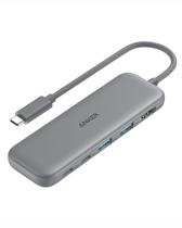 Hub USB-C Anker 332 5 em 1 com HDMI 4K, portas USB-C/A de 5 Gbps cinza Hub USB-C Anker 332 5 em 1 com HDMI 4K, portas USB-C/A de 5 Gbps cinza