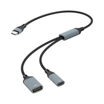 Hub USB-C De Alta Velocidade 60W Com 3/2 Portas OTG PD, Adaptador De Carregamento Rápido E Divisor
