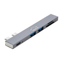 Hub USB-C Dual Type-C 5 em 1 para 2*USB 2.0 + SD card + PD Charger - Cabos & Plugs