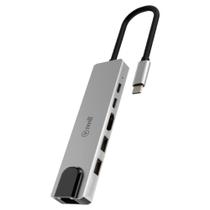 Hub USB-C Plus Adaptador 6 em 1 HDMI, 2 USB, 2 USB-C, RJ45 iWill 1783