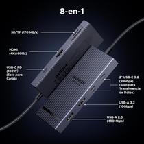 Hub USB C UGREEN Adaptador 8 em 1 HDMI 4K 60Hz Type C PD 100W Docking Station Hub USB C UGREEN Adaptador 8 em 1 HDMI 4K 60Hz Type C PD 100W Docking Station