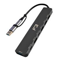 HUB USB-C / USB - 7 portas - 5 x USB 3.0 + 2 x USB-C - F3 JC-TYC-710 HUB USB-C / USB - 7 portas - 5 x USB 3.0 + 2 x USB-C - F3 JC-TYC-710